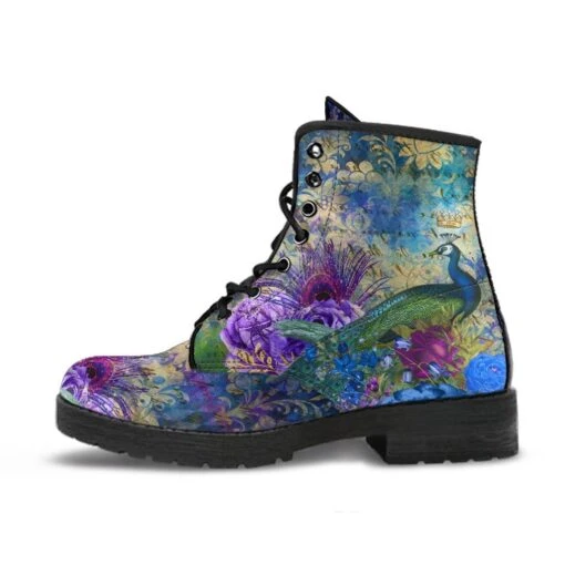 Garden Of The Peacock Vegan Boots, FREE Shipping - Image 3