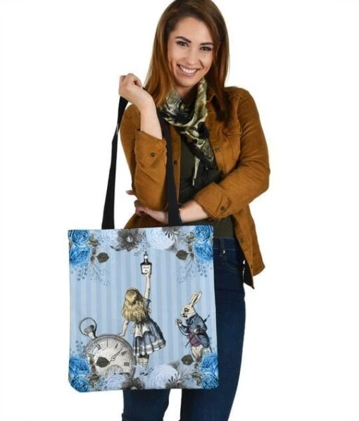 Blue Alice In Wonderland - Cloth Tote Bag - Image 3