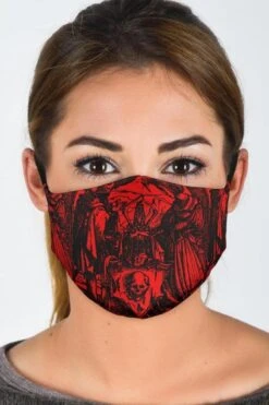 Dance Of Death Red- Women's Eco Reusable Face Mask