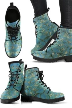 Van Gogh Almond Blossom Print Boots, FREE Shipping