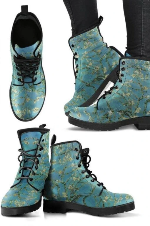 Van Gogh Almond Blossom Print Boots, FREE Shipping