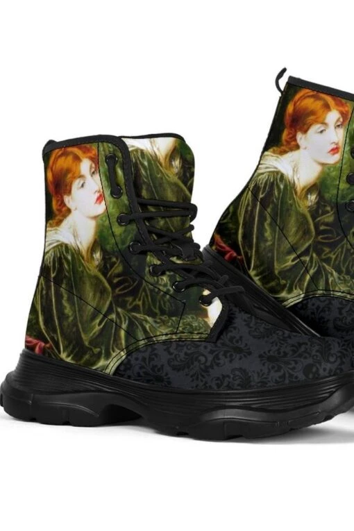 Pre-Raphaelite Chunky Boots, FREE Shipping
