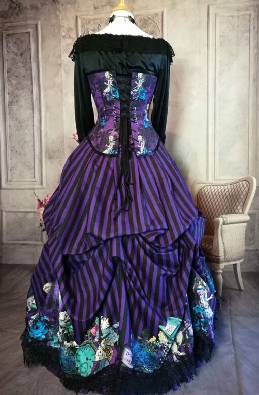 Gothic Alice In Wonderland Victorian Corset Gown - Image 4