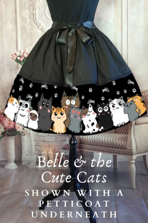Belle & The Cute Cats Skirt, Pre-order - Image 2