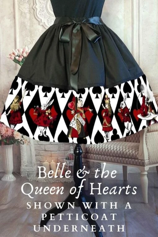 Queen Of Hearts Playing Cards Mid Length Skirt - Image 3