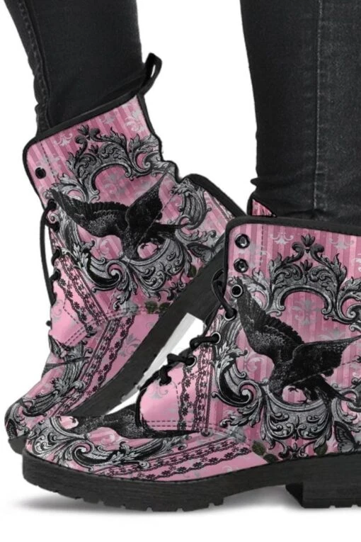 RAVEN Gothic Pink, Vegan Women's Boots, FREE Shipping