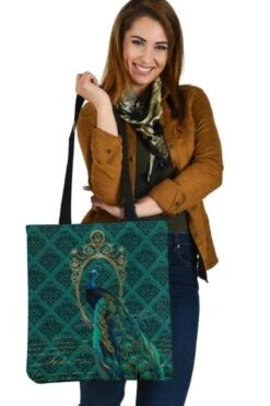 Jewelled Peacock - Cloth Tote Bag
