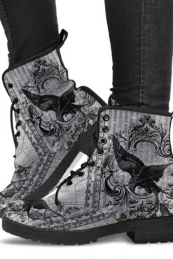 RAVEN Gothic Grey, Vegan Women's Boots, FREE Shipping
