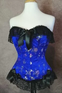 Beautiful In Blue Femme Fatale Corset, Custom Sized
