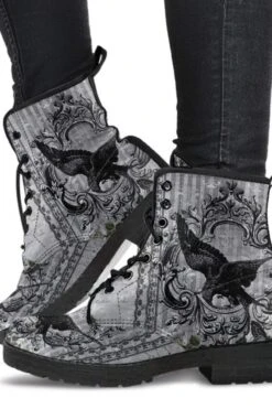 RAVEN Gothic Grey, Vegan Men's Boots, FREE Shipping