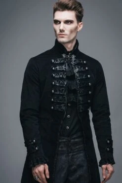 Black Pirate Coat, S & M -Vintage Veil Clothing Store 23 b8d0762d 65ba 4243 a014 b45c98f9711d
