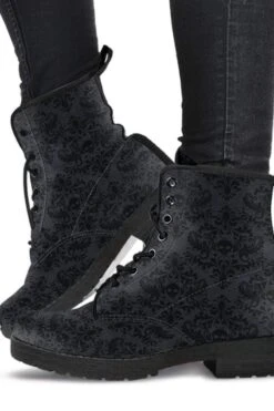Gothic Renaissance Skull Print Boots, FREE Shipping
