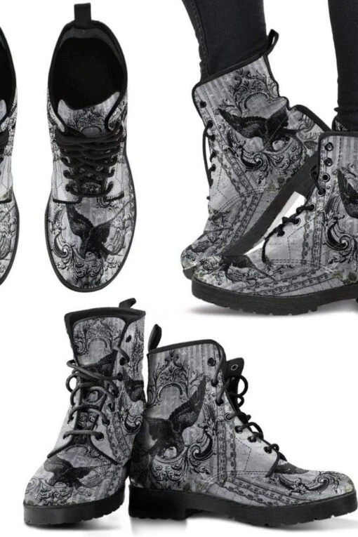RAVEN Gothic Grey, Vegan Men's Boots, FREE Shipping - Image 2