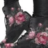 Victorian Pink Roses On Grey, Vegan Women's Boots, FREE Shipping -Vintage Veil Clothing Store 2 24eee50b b1d8 496e bed3 f297b17eb4cc