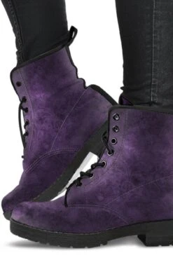 Purple Grunge, Men's Vegan Boots, FREE Shipping