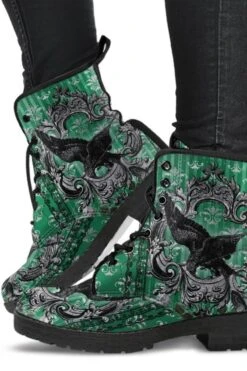 RAVEN Gothic Green, Vegan Women's Boots, FREE Shipping