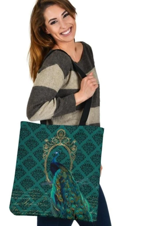Jewelled Peacock - Cloth Tote Bag - Image 2