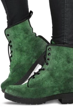Green Sea Grunge, Men's Vegan Boots, FREE Shipping