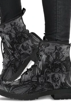 Dance Of Death Grey, Men's Vegan Boots, FREE Shipping