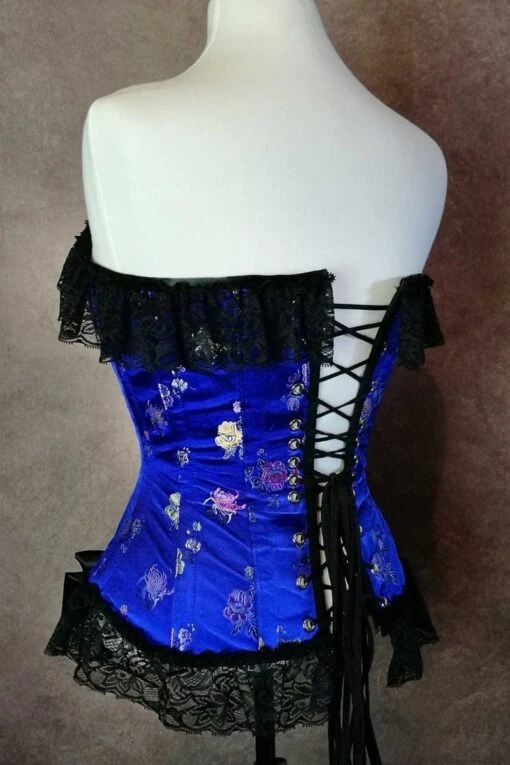 Beautiful In Blue Femme Fatale Corset, Custom Sized - Image 3