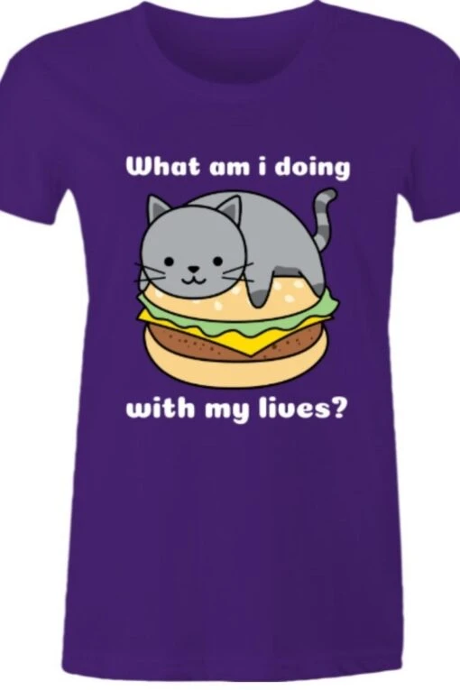 Burger Cat Lives T-shirt - Image 3