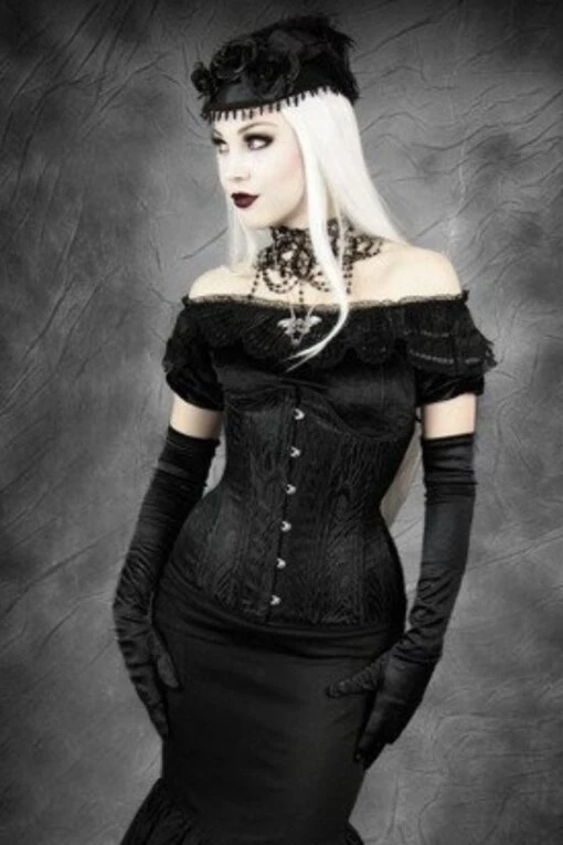 Black Peacock Corset (long Line), 22" - Image 4