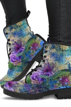 Garden Of The Peacock Vegan Boots, FREE Shipping
