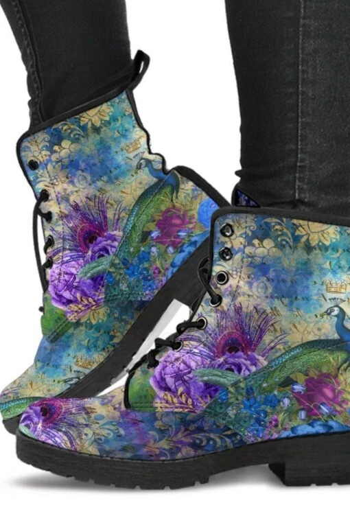 Garden Of The Peacock Vegan Boots, FREE Shipping