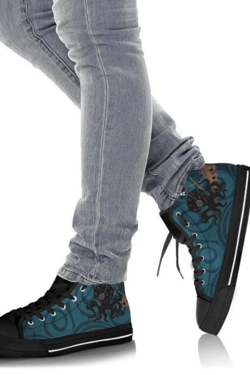 Pirate Kraken Ocean, Women's Hi Tops, FREE Shipping