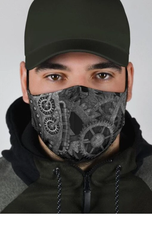 Grey Steampunk - Men's Washable Face Mask