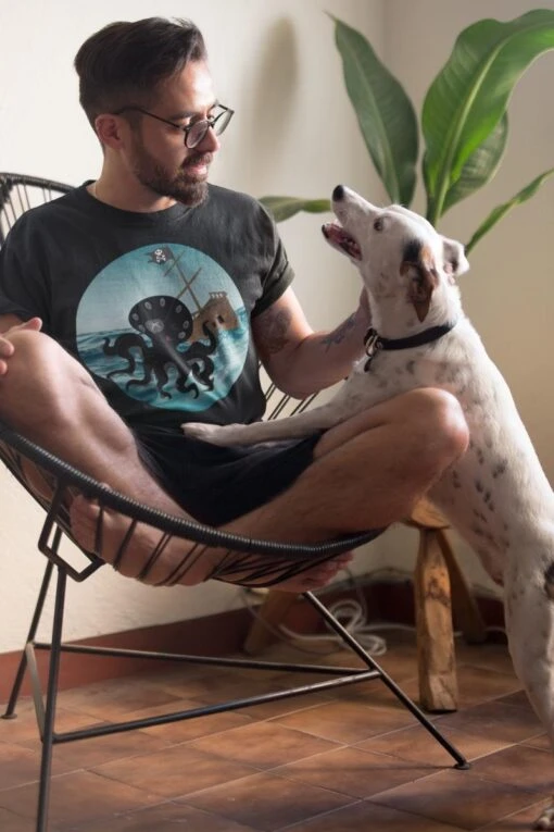 Happy Kraken - Men's AS Colour, Staple Crew Tee - Image 2