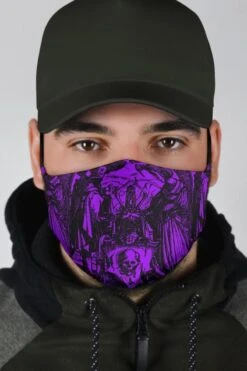 Dance Of Death Purple- Men's Washable Face Mask