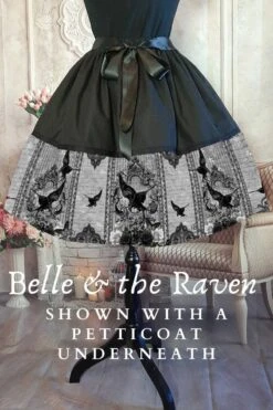 Gothic Raven Mid Length Skirt