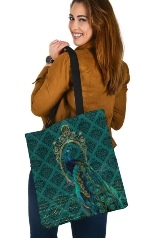 Jewelled Peacock - Cloth Tote Bag - Image 6