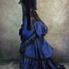 Midnight Blue Gothic Victorian Skirt, Made To Order -Vintage Veil Clothing Store 800x1200deepblue1880sgothicweddingsvictorianbustleskirt