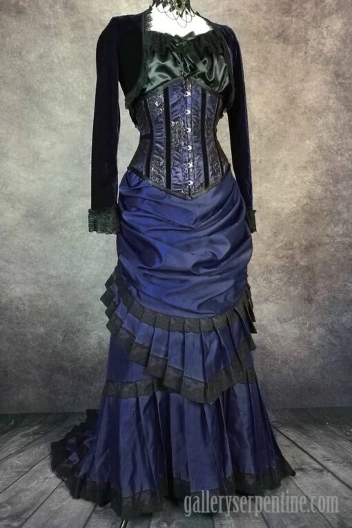 Midnight Blue Gothic Victorian Skirt, Made To Order - Image 4
