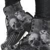 Raven Owl Skull Goth Boots, Vegan Women's Boots, FREE Shipping