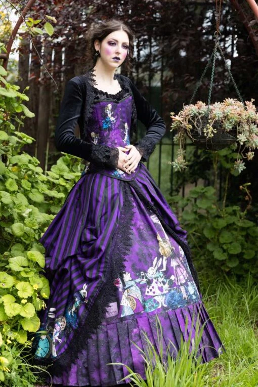 Gothic Alice In Wonderland Victorian Corset Gown - Image 14