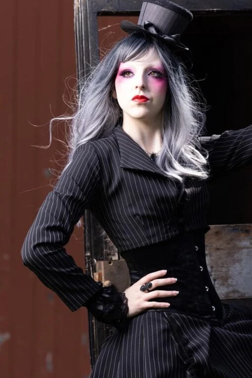 The Lilly In Black Velvet- Shortened Torso Underbust Victorian - Image 6