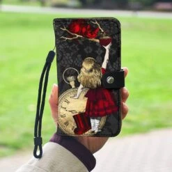 Alice In Wonderland Phone Wallet -Vintage Veil Clothing Store AliceinWonderlandRedGoldPW834