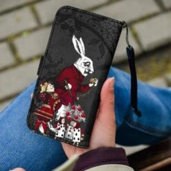 Alice In Wonderland Phone Wallet -Vintage Veil Clothing Store AliceinWonderlandRedGoldPW836