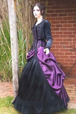 Amethyst Corset Bustle Gown Set -Vintage Veil Clothing Store AnnetteorLinnetFlorenciapandoraoverbustamethystcorsetbustlegownset4