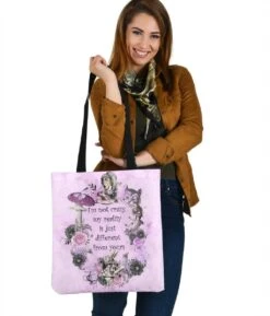 Alice In Wonderland Quote - Tote Bag -Vintage Veil Clothing Store BA2ALICEQUOTEBAG