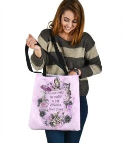 Alice In Wonderland Quote - Tote Bag -Vintage Veil Clothing Store BA2ALICEQUOTEBAG4