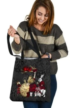 Gothic Lace Alice In Wonderland - Handy Tote Bag