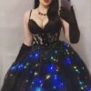 Coloured Lights Dark Fairytale Skirt -Vintage Veil Clothing Store ColouredLightsGothicFairytaleskirtwornbackwards