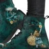 Alice In Wonderland Green, Vegan Women's Boots, FREE Shipping -Vintage Veil Clothing Store DGA1GREENALICEBOOTS