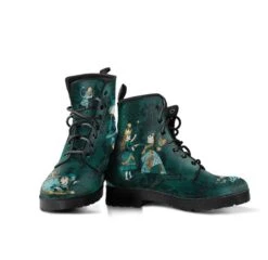 Alice In Wonderland Green, Vegan Women's Boots, FREE Shipping -Vintage Veil Clothing Store DGA1GREENALICEBOOTS3