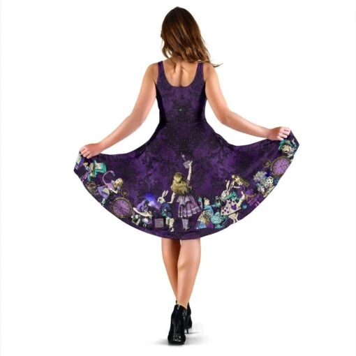 Gothic Alice In Wonderland Dress, Purple - Image 4