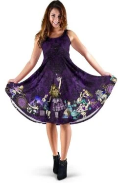 Gothic Alice In Wonderland Dress, Purple